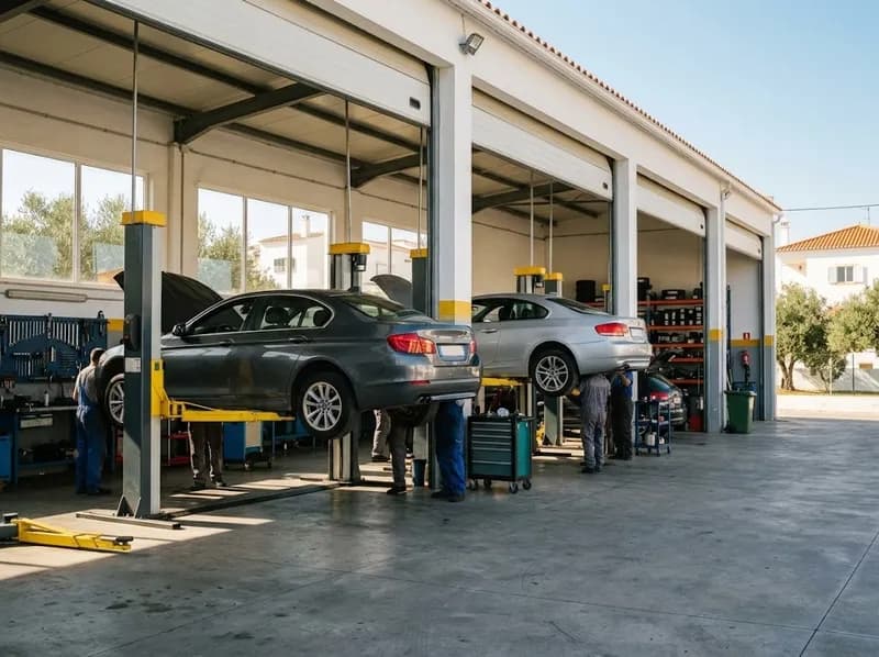Postos de trabalho com carros nos elevadores